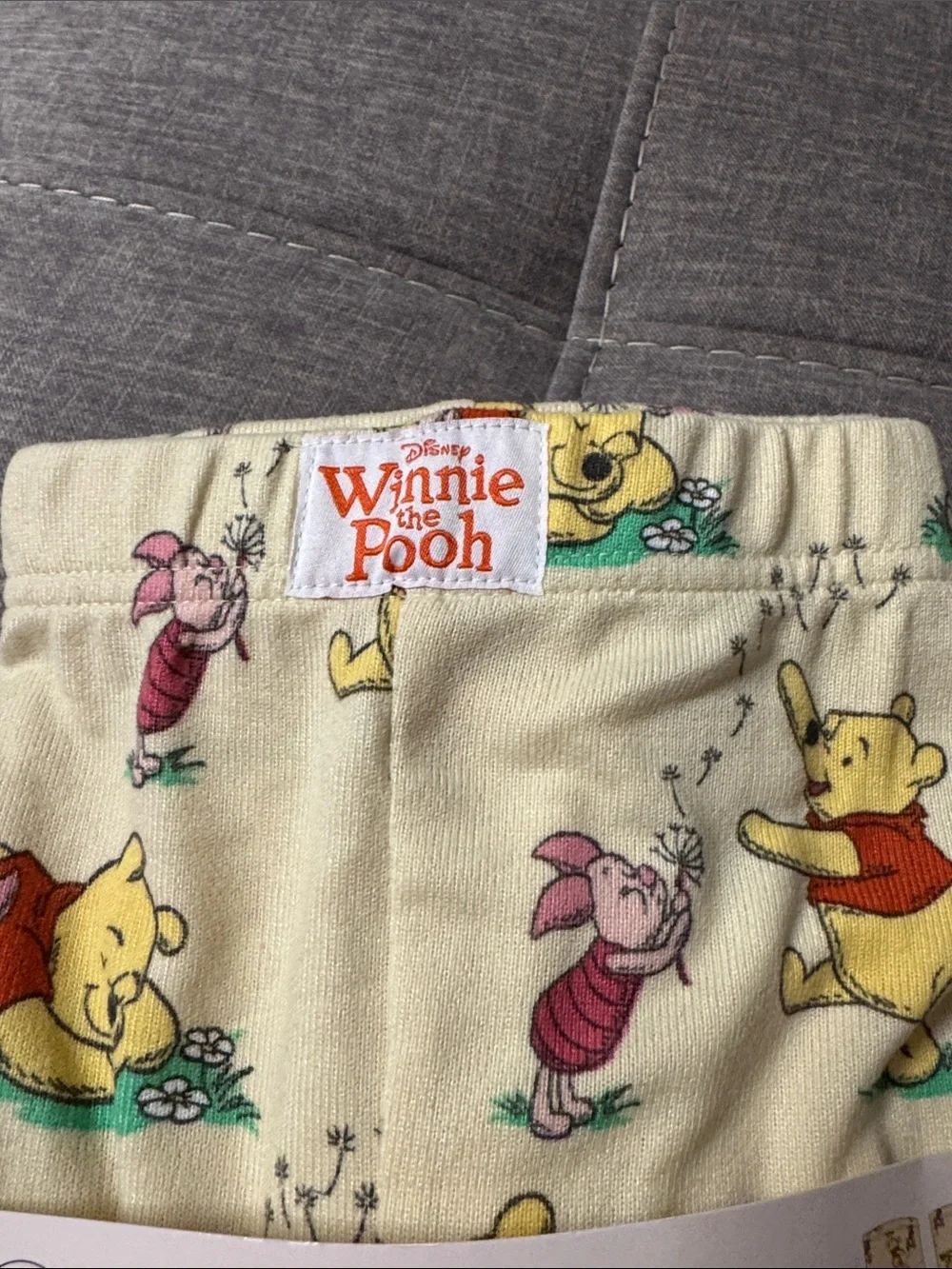Disney Winnie the Pooh Cream and Yellow Women's Sleep Pants with Piglet Print - Picture 2 of 8